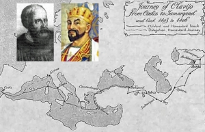 Map of the travels of Ruy Gonzáles de Clavijo.