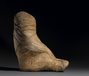 Mummified baboon wrapped up in linen bandages. Egypt, late first millennium BC