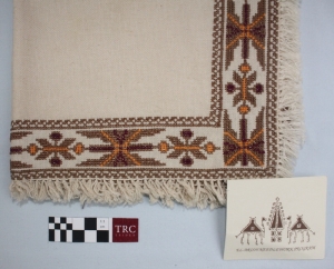 Corner of a cloth produced by Al-Arish women for the Al-Arish Needlework Project, 2013.