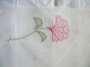 Piece of point croisé embroidery, showing the two parallel lines.