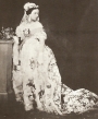 Photograph of Queen Victoria wearing her wedding dress., February 1840.