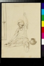 Craftsman making gilt-thread, Amritsar, c. 1870. Drawing by John Lockwood Kipling.