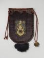 Purple-coloured velvet bag with the civic crest of Schagen in The Netherlands. 17th century.