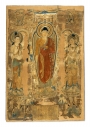 Sakyamuni preaching on the Vulture Peak. Embroidery, Dunhuang, Gansu Province, China, 8th century.