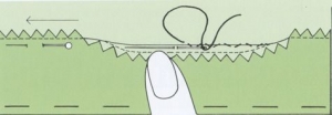 Drawing of a blind hemming stitch.