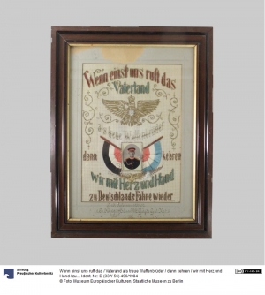 Commemorative panel for German military reservist, 1902.