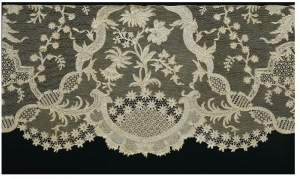Late 19th century Italian form of needle lace, from Burano (Venice), imitating 18th century point d&#039;Argentan lace.