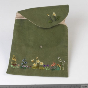 Embroidered ration book cover (1940's, Britain)