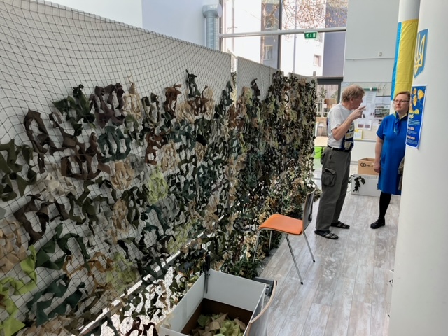 Camouflage netting for Ukraine in the making: University of Tartu, Estonia. 11 May 2023. Photograph by Willem Vogelsang.