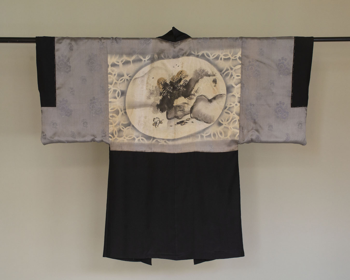 Inside of a man's haori (jacket), turned inside out, showing the decorative lining. Japan, 20th century.