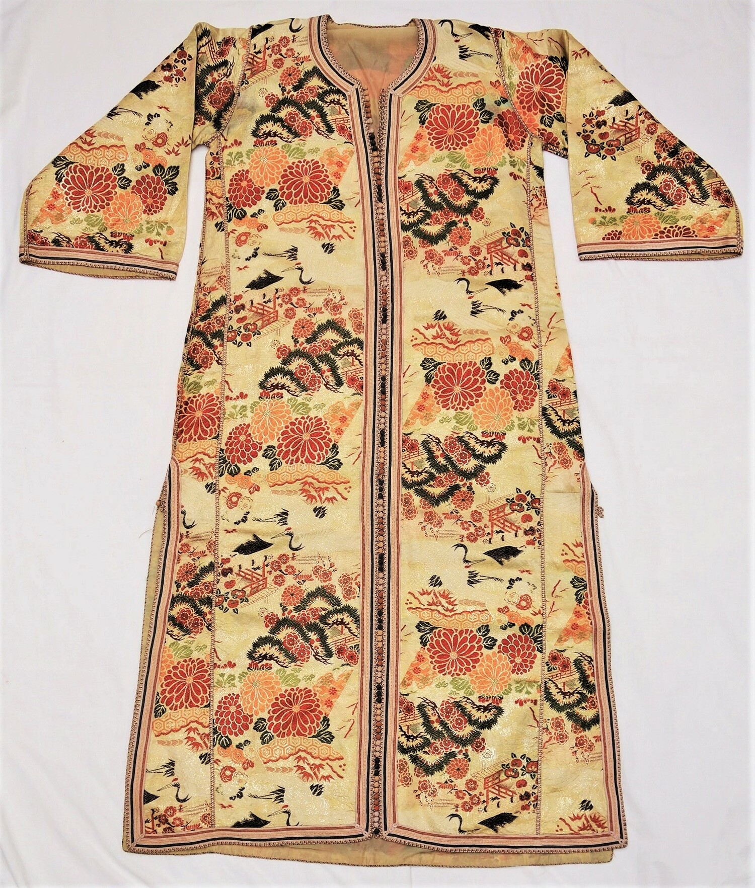 Woman's kaftan from Morocco, made from a Japanese obi. Morocco, late 20th century (TRC 2001.0074).