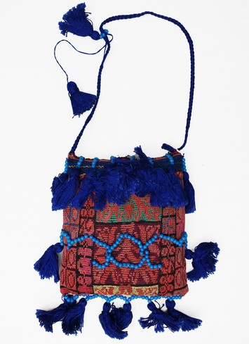 Fig. 1. Padded container for a glass kohl bottle. Palestine, early/mid 20th century  (TRC 2005.0086).