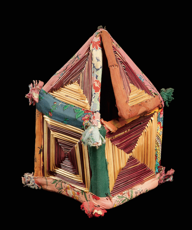 Handmade straw sewing basket, Jordan, 1930s (TRC 2005.0132).