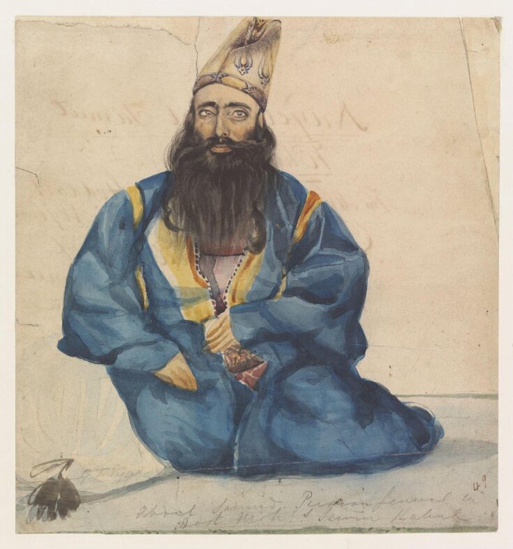 Fig. 5: ‘Abdul Samud - Persian General in Dost Mohd.s. Service Kabul'.  Water colour by Godfrey Thomas Vigne 1836. V&A SD 1126. Public domain.
