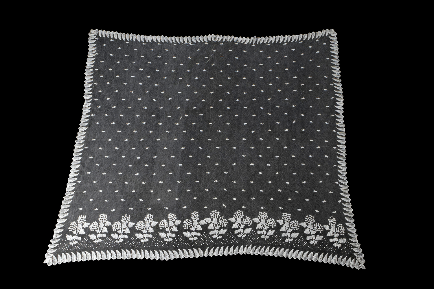 Early 19th century lace veil, owned by Queen Anna Paulowna of The Netherlands (TRC 2014.0831).