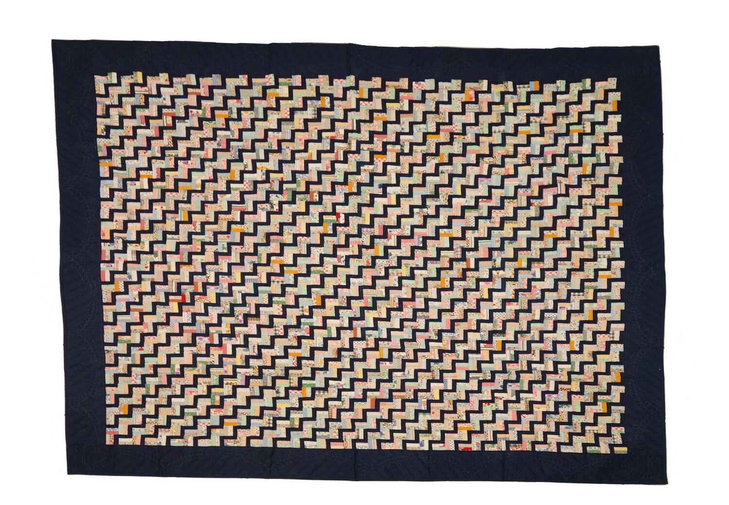 Rail Fence, or Roman Square quilt, USA, c. 1940 (TRC 2018.2609).