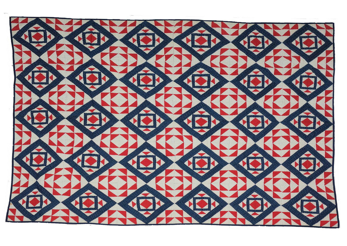 Quilt top, USA, late 19th century (TRC 2018.2625). The decoration is named 'Mrs Cleveland's Choice,'