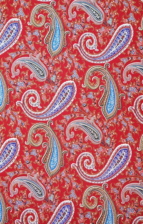 Modern example of Tissu Provencal with the paisley motif, ca. 2020 (TRC 2020.3192).