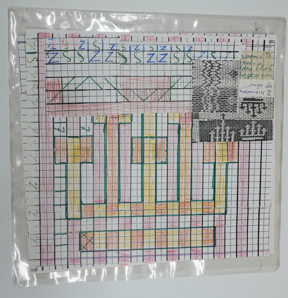 Woven band documentation from The Netherlands, with pattern diagrams and weaving instructions, 20th century (TRC 2020.5316.02).