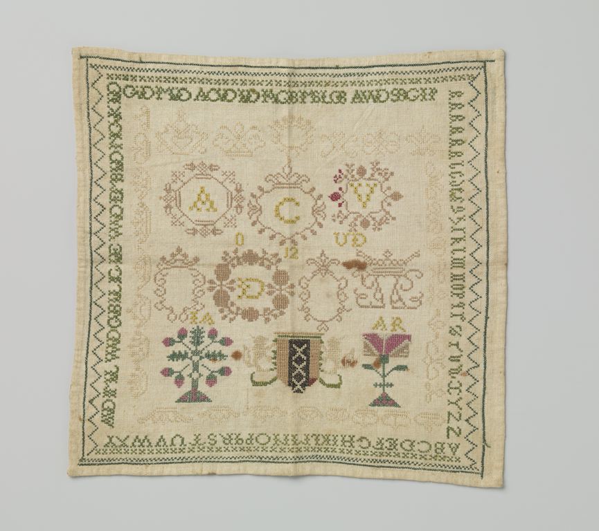 Sampler worked by A.C. van Duuren c. 1805/1806 (Rijksmuseum Amsterdam, 1959 142 A).