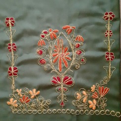 Result of Bethlehem-style cord couching. Photograph by the author.