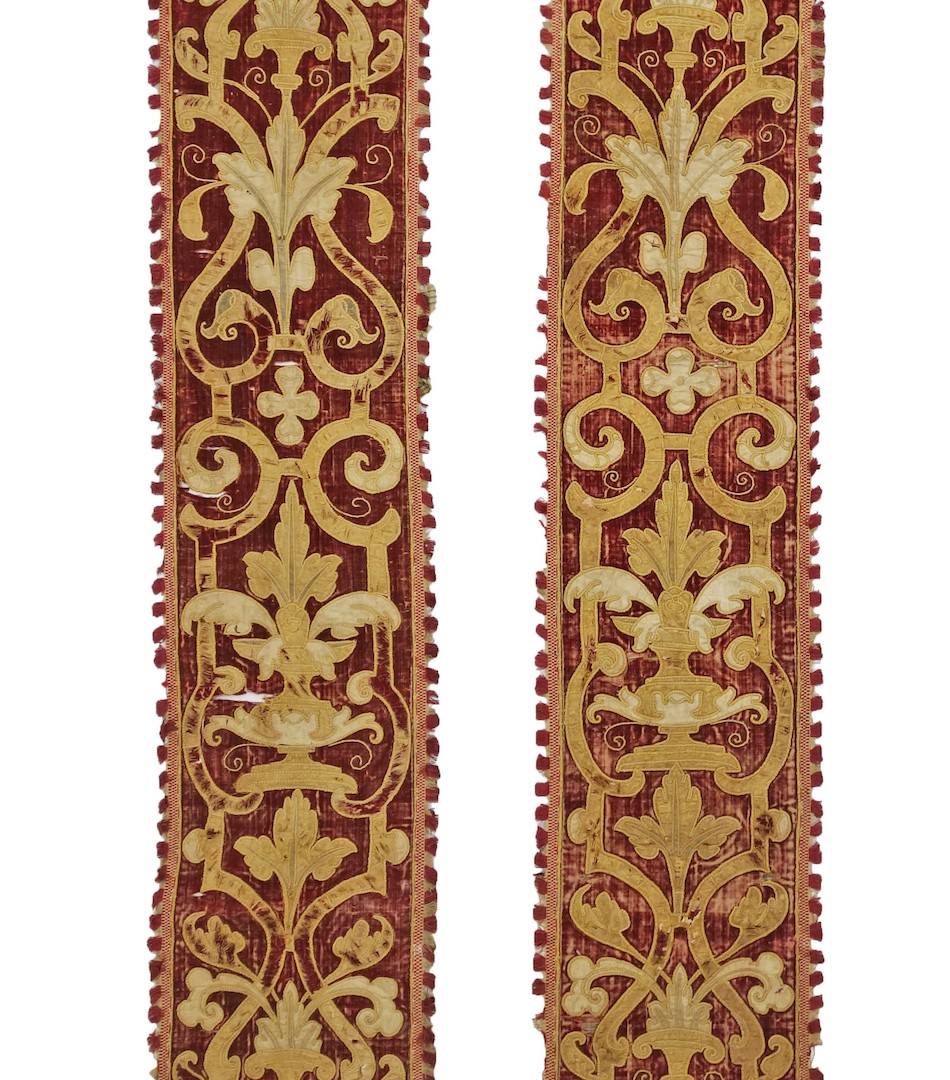 Detail of central part of a matching pair of strapwork panels, European, mid- to late 16th century (TRC 2024.2934a-b).
