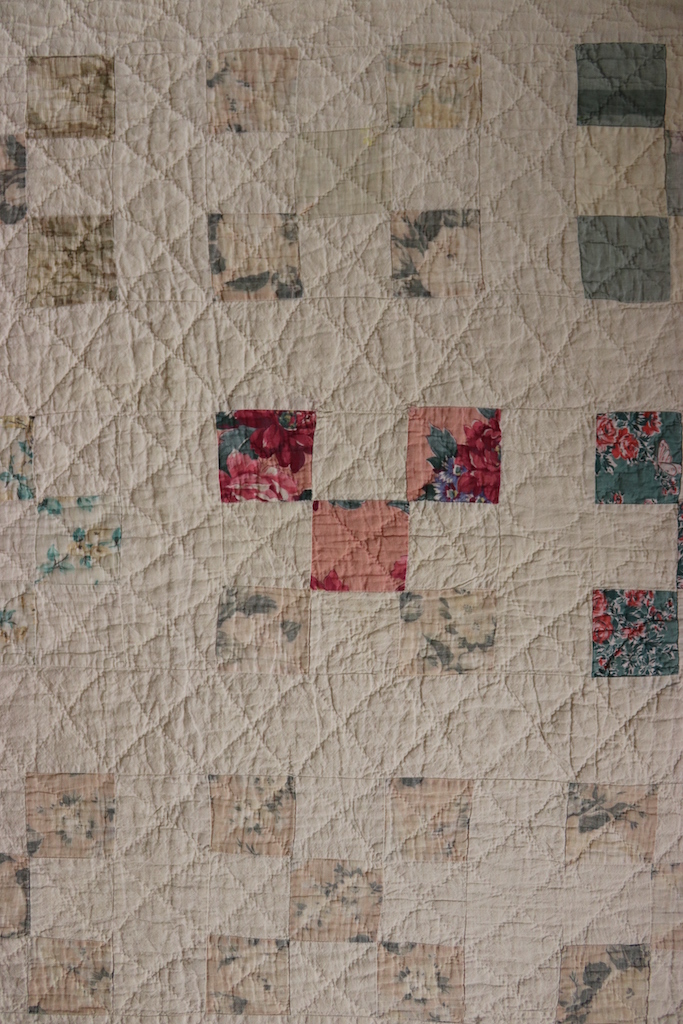 9-patch quilt, donated via the Canadian Red Cross in mid-1940s. Photograph by Monika Modersitzki.