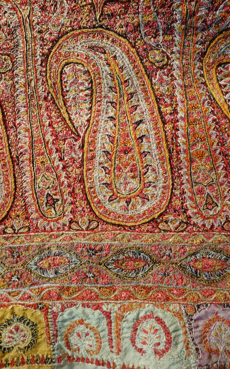 The Paisley (butter) motif on a Kashmir shawl.