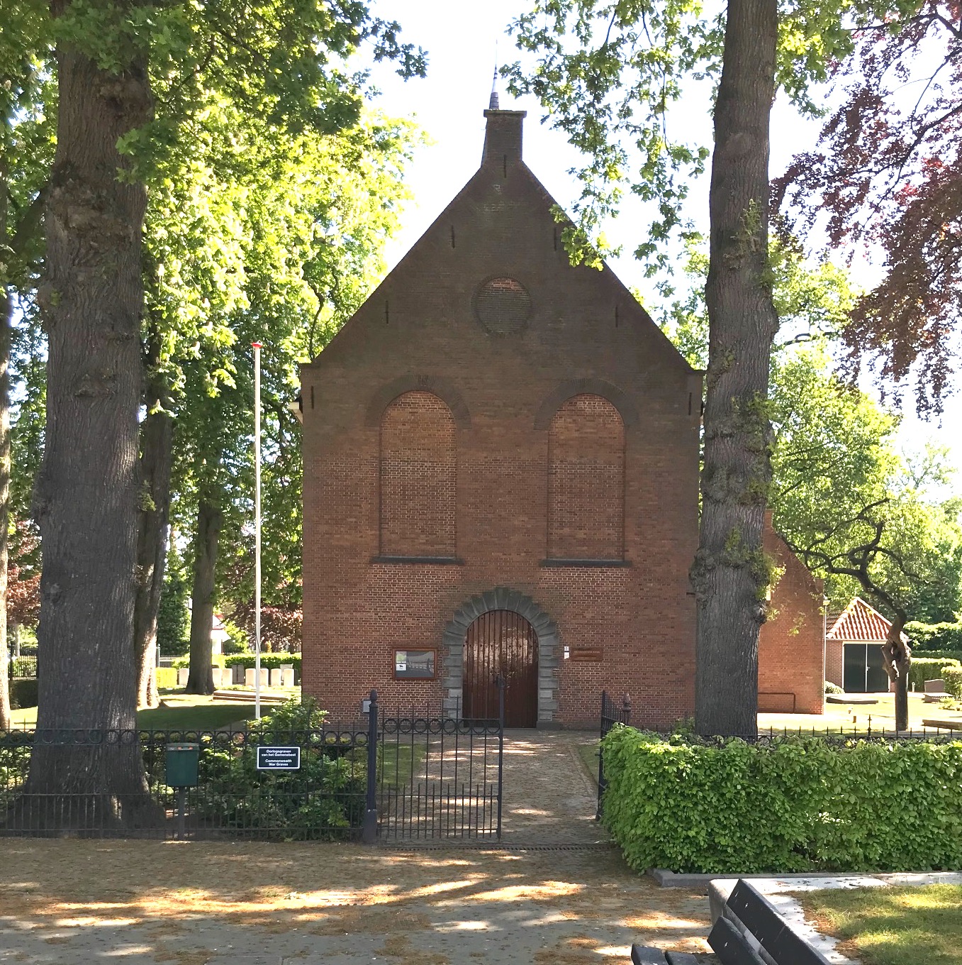The small Protestant church of Zundert, where the father of Vincent van Gogh was the vicar from 1849 until 1871, and where Vincent was baptised on 24 April 1853. The churchyard contains the grave of Vincent's elder brother, also called Vincent, who was born in 1852 and died in infancy.