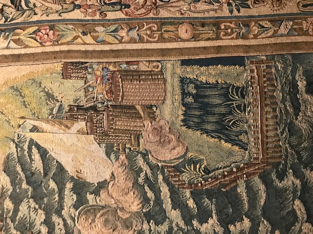 Detail of 'The siege of Zierikzee', 1576. Spanish soldiers are hiding behind gabions and firing at their opponents. Design by Hendrik Vroom, woven in Middelburg in 1599.