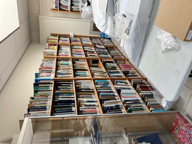 Shelves in the TRC Library.