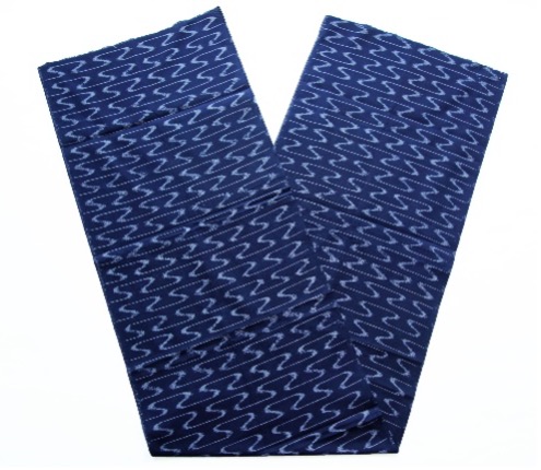 Fig. X. Japanese indigo-dyed textile with wave pattern. Japan, 21th century (TRC 2026.0314) 
