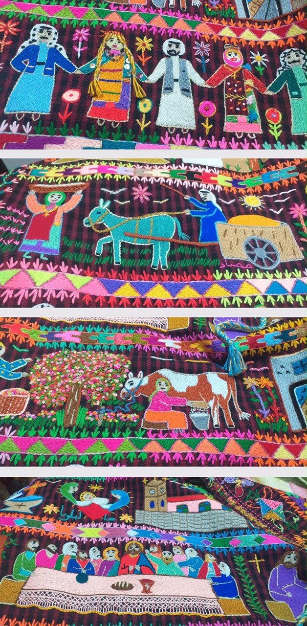 Modern designs for a charuga from northern Iraq, embroidered by Suzan Sukari.