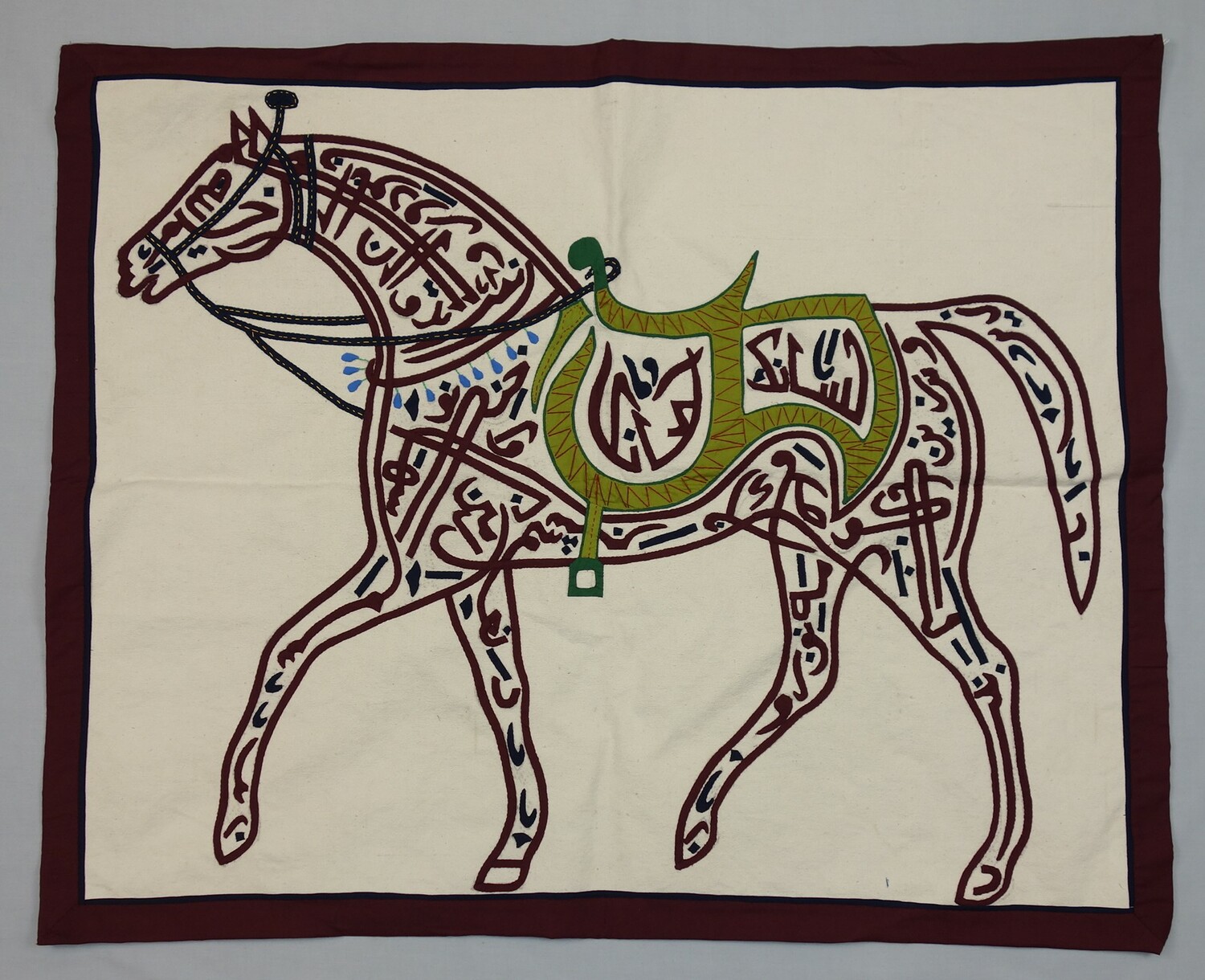 Khayamiya with the outline of a horse filled with an (Egyptian) saying, Egypt, 2014 (TRC 2014.1071).
