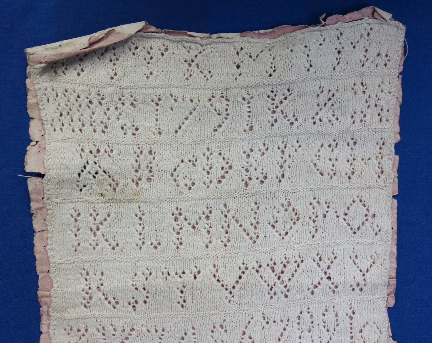 Detail of knitting sampler dated AD 1791. TRC 2016.2261