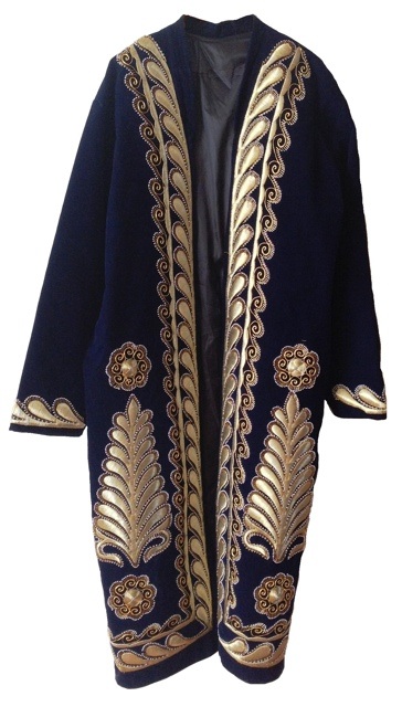 Uzbek chapan with gold work embroidery (TRC 2015.0176).