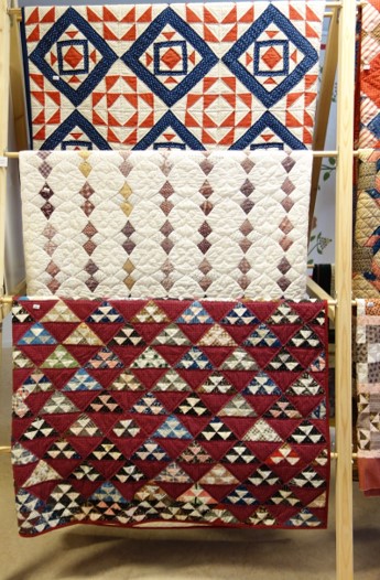 Three quilts from the early 20th century.